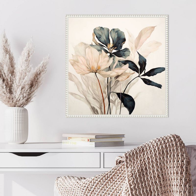 Whimsical Blossoms I White Floater Frame Canvas Print