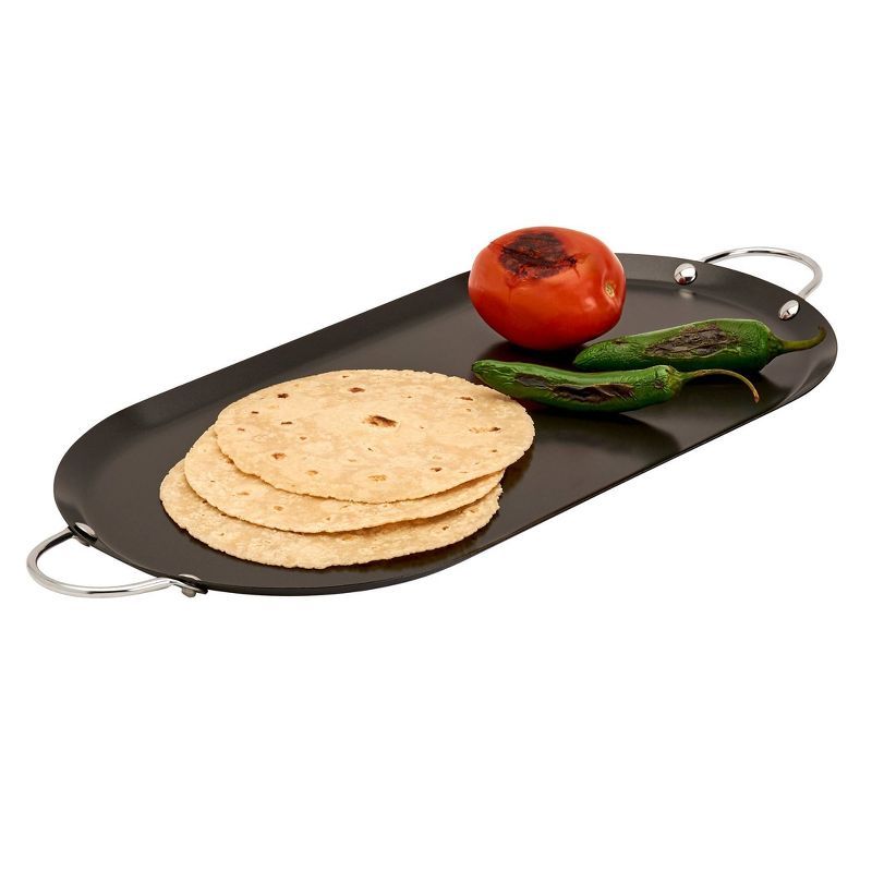 Infuse 15.75" Oval Nonstick Carbon Steel Comal Griddle Pan