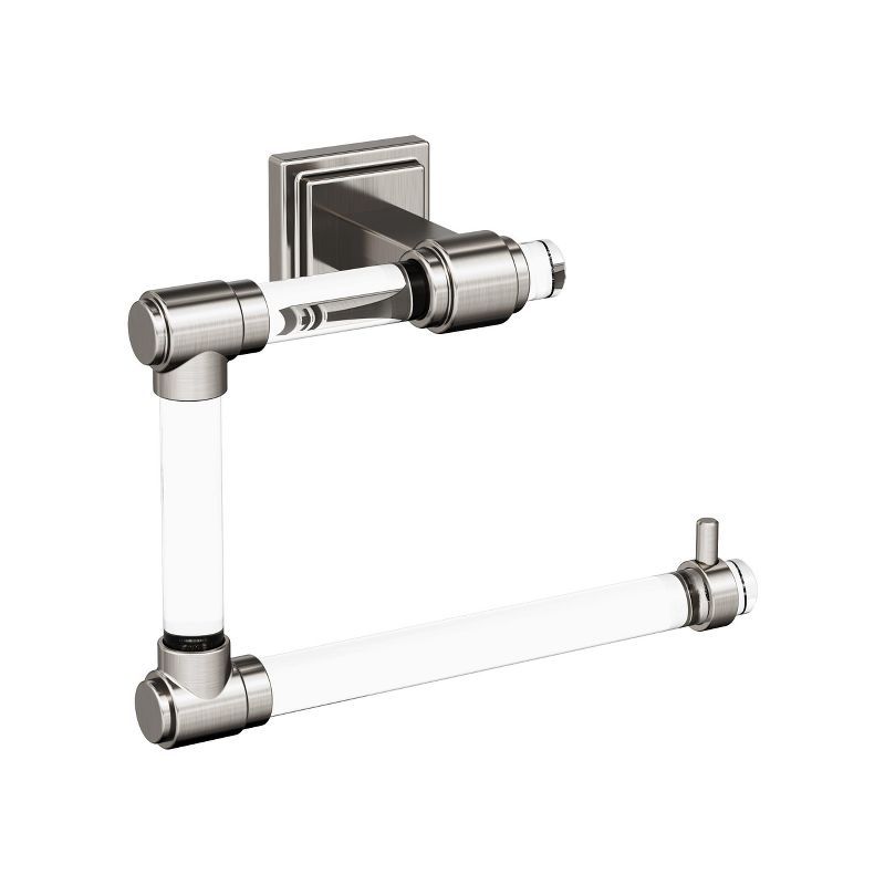 Glacio Clear and Brushed Nickel Wall Mounted Towel Ring