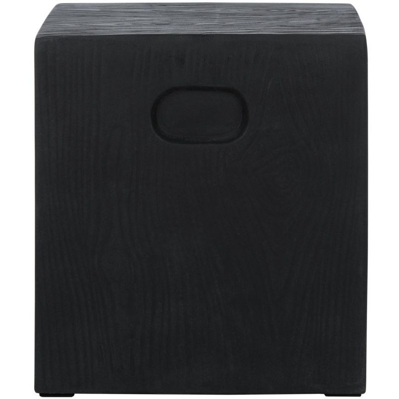 Cubist Corbusier-Inspired 20" Black Concrete Accent Table