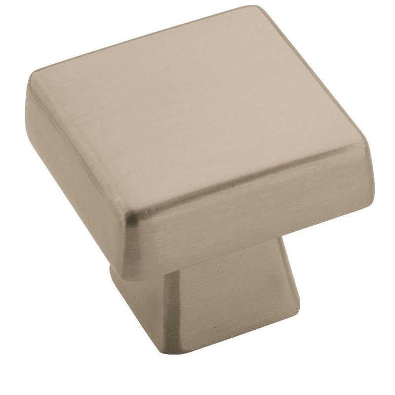 Satin Nickel Square Cabinet Knob with Mounting Hardware