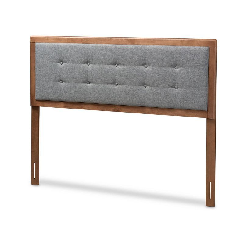 Walnut Brown Tufted Upholstered Queen Headboard