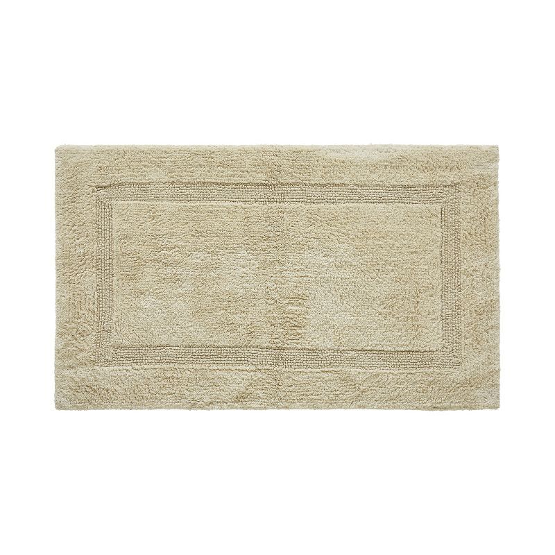 Luxurious Sand Cotton Reversible Bath Rug 24" x 40"