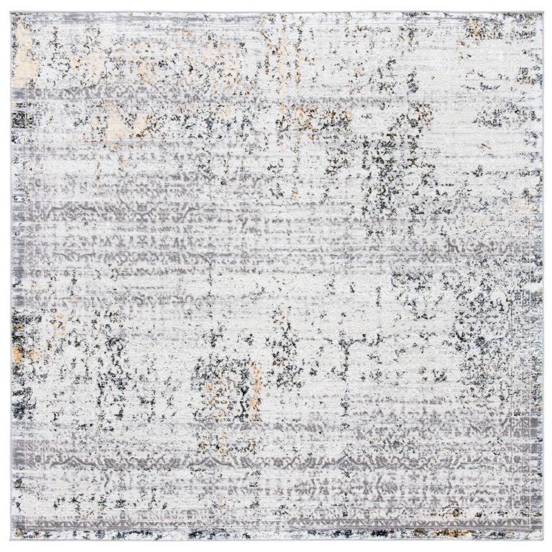 Amelia Grey Ivory Hand-knotted Washable Square Area Rug