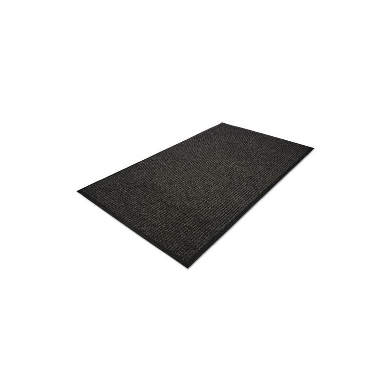 Charcoal Polypropylene Indoor Wiper Mat with Vinyl Backing, 36 x 60