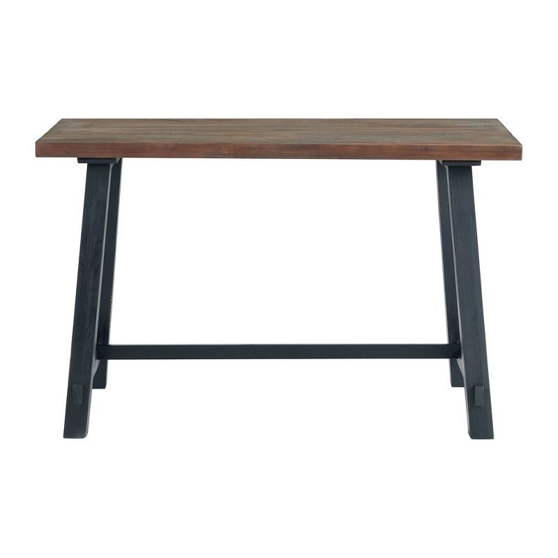 Distressed Black Sawhorse 52" Solid Wood Work Desk