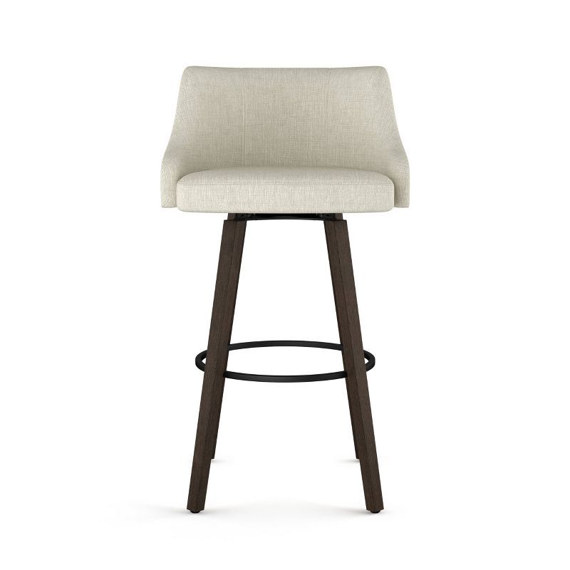 Ramon 26" Swivel Counter Stool in Dark Brown with Wood and Metal Base