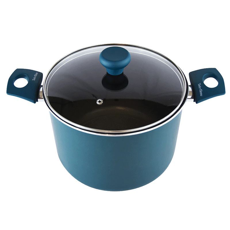 Sea Green 8-Qt Non-Stick Aluminum Stock Pot with Lid