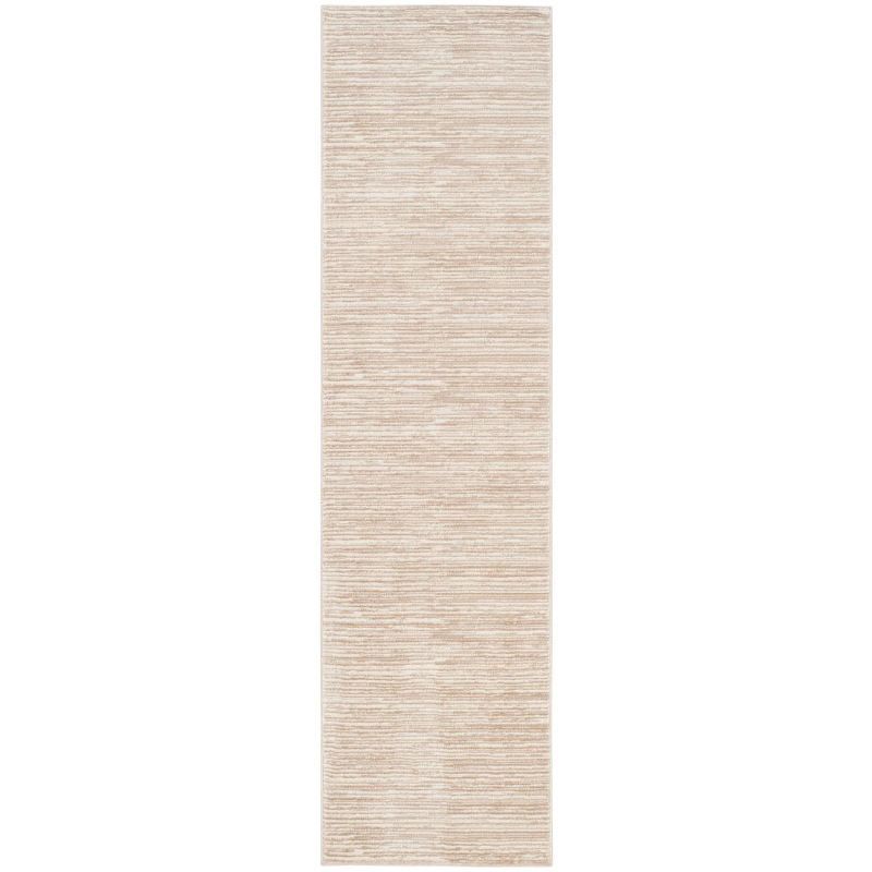 Elegant Cream 26'' Hand-Knotted Synthetic Runner Rug for Easy Care