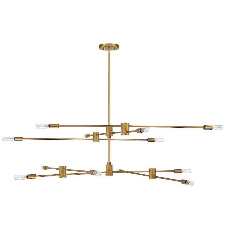 Warm Brass Adjustable Sputnik 12-Light Chandelier