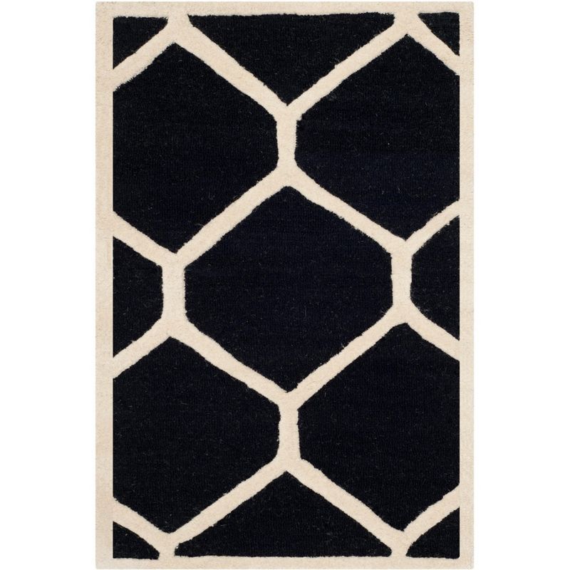 Cambridge Black and Ivory Hand-Tufted Wool Area Rug