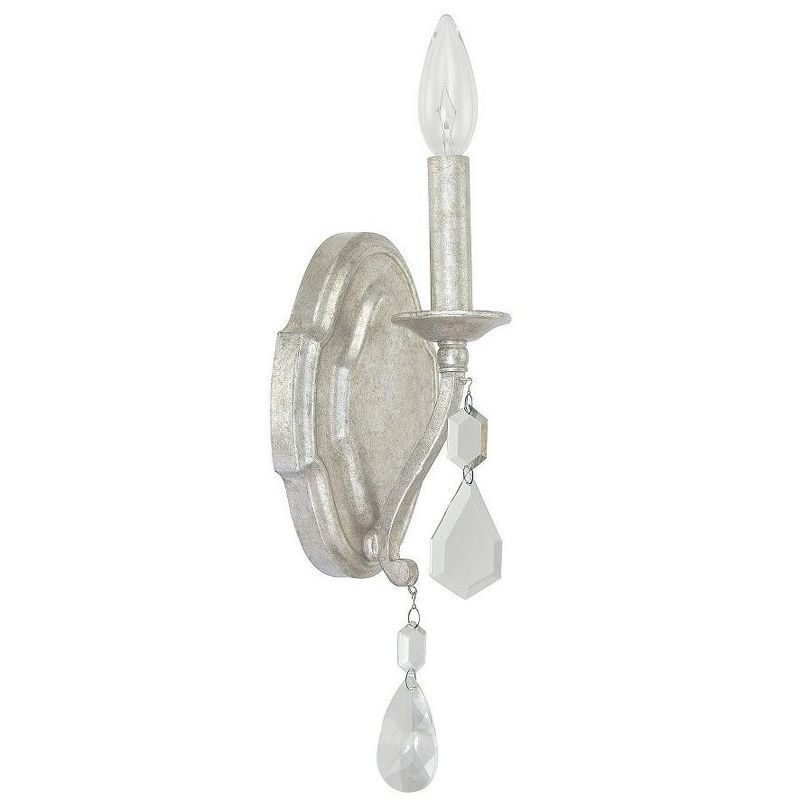 Antique Silver Crystal Embellished Wall Sconce