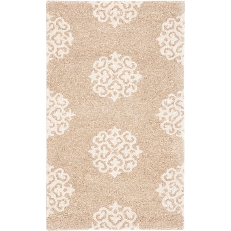 Handmade Beige/Ivory Tufted Wool-Viscose Blend Area Rug 9' x 12'