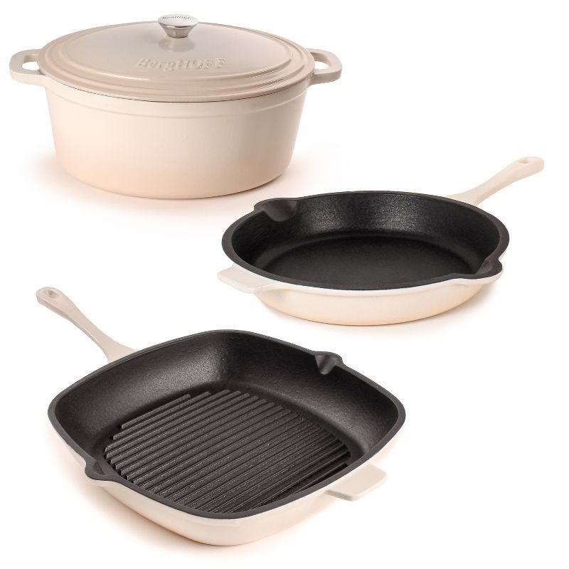 Meringue Cast Iron and Enamel 4-Piece Cookware Set
