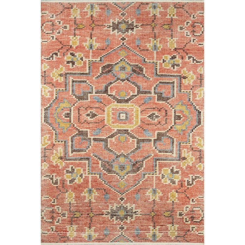 Ophelia Hand-Knotted Red Wool and Cotton 9' x 12' Area Rug