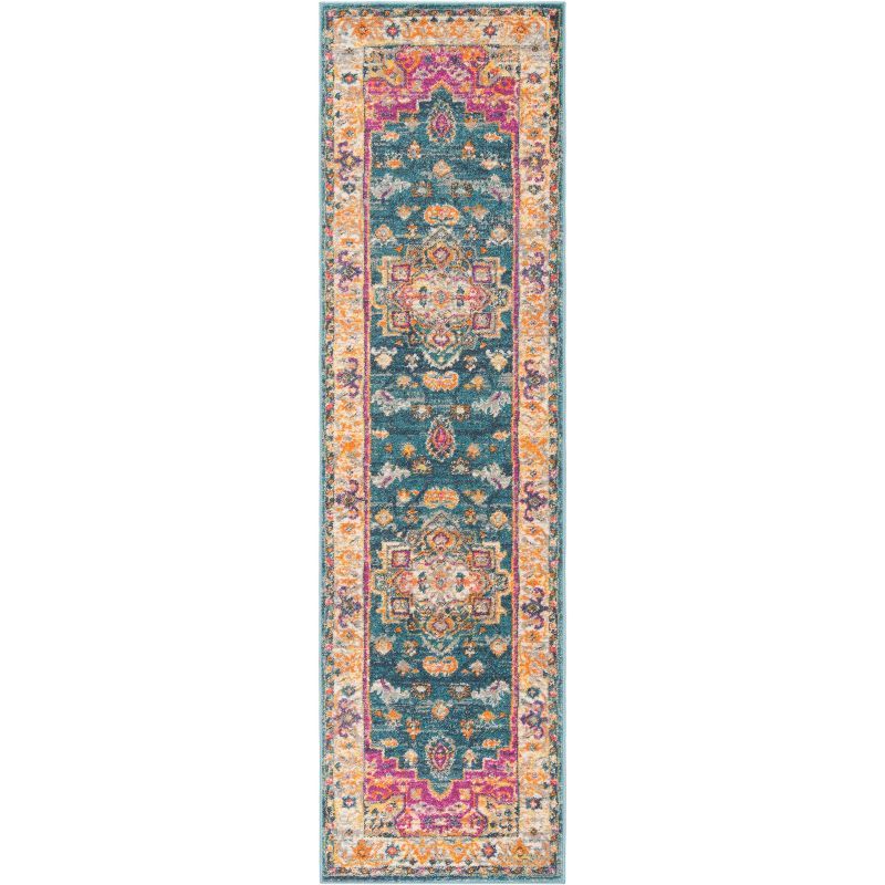 Reversible Hand-Knotted Easy Care Blue Runner Rug 2'3" X 10'