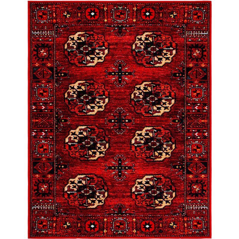 Elegant Red Multi 9'x12' Hand-Knotted Traditional Area Rug