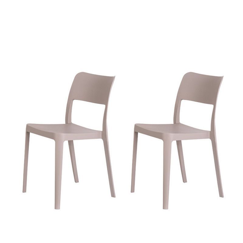 Taupe Lagoon Stackable Armless Patio Chairs, Set of 2