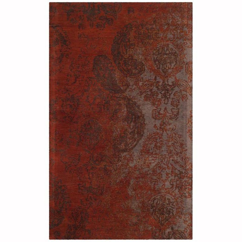 Rust Red Flat Woven Rectangular Cotton Area Rug 4' x 6'