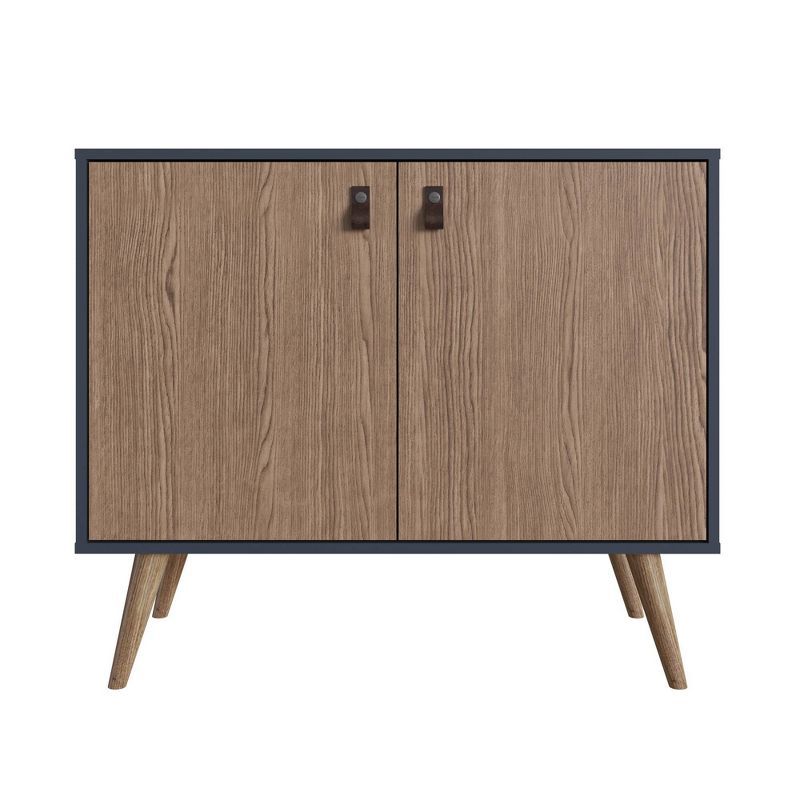 Amber Blue and Natural Eucalyptus Wood Buffet Sideboard