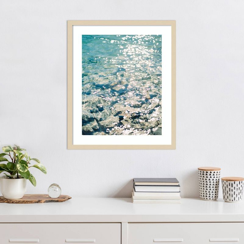 Sunny Day Glacial Water Coastal Photography Framed Wall Art