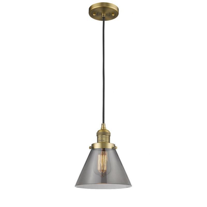 Brushed Brass Mini Pendant with Glass Shade