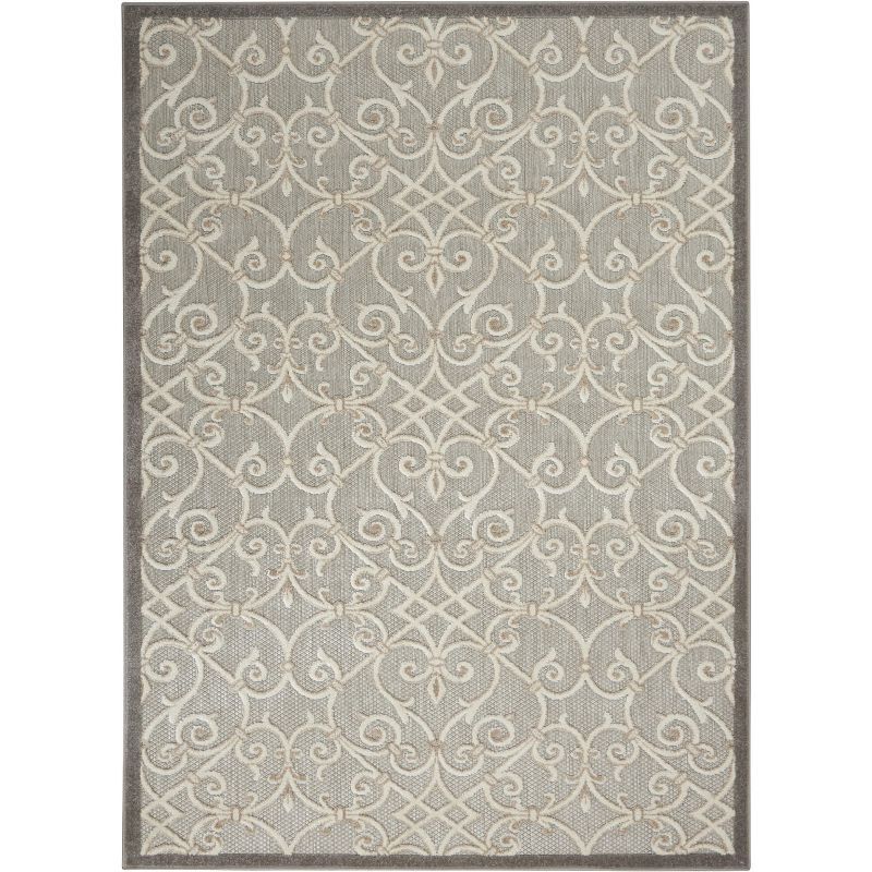 Aloha 5'3" x 7'5" Natural Polypropylene Flat Woven Outdoor Rug