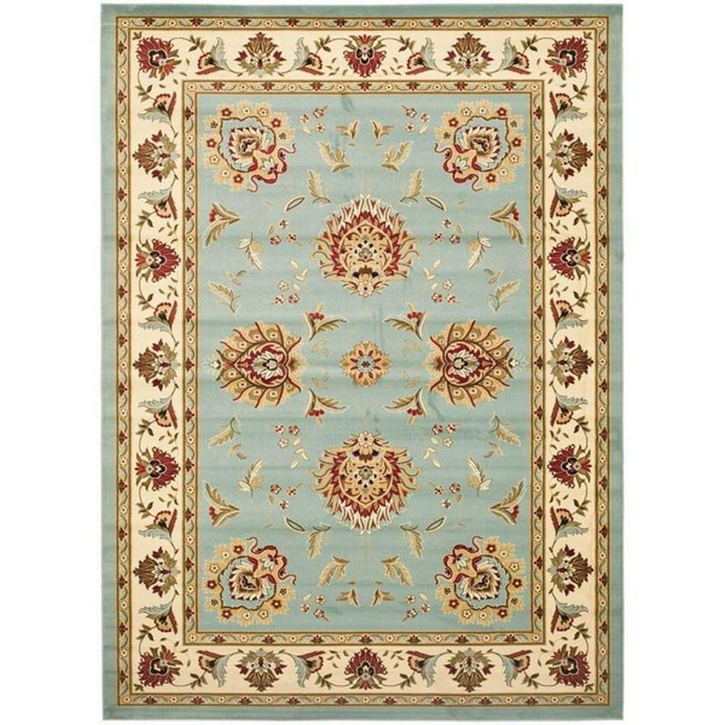 Lyndhurst Floral Lattice Blue & Ivory 8'9" x 12' Synthetic Area Rug