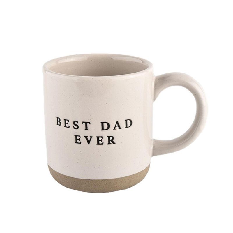 Best Dad Ever White and Beige Ceramic Coffee Mug