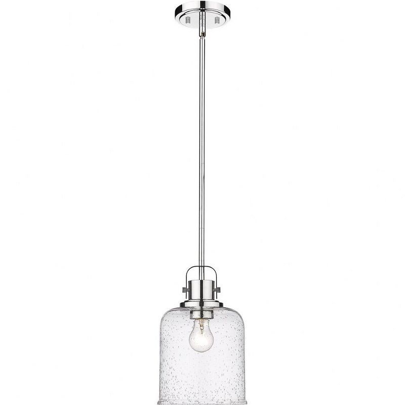 Kinsley Transitional Chrome 8" Indoor/Outdoor Pendant Light with Clear Glass