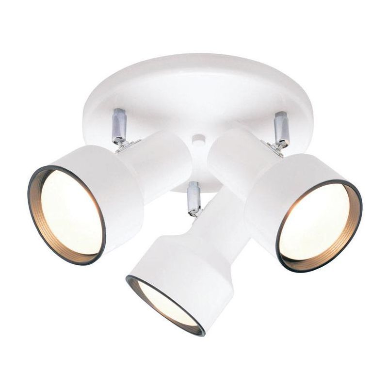 Modern 3-Light Multi-Directional White Glass Flush Mount Ceiling Fixture