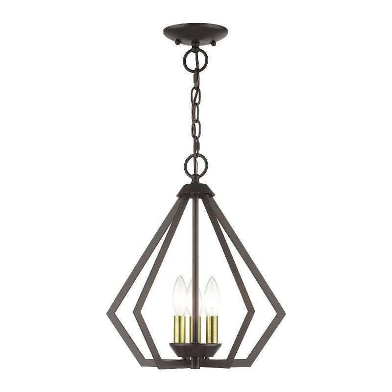 Prism English Bronze and Antique Brass 3-Light Pendant