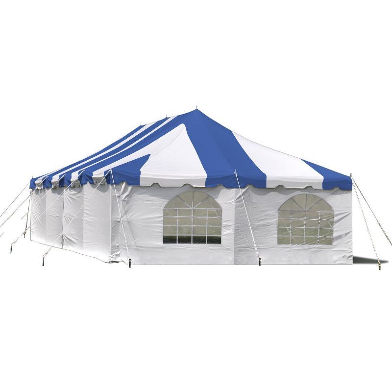 Blue and White 20' x 40' Waterproof Canopy Tent with Sidewalls