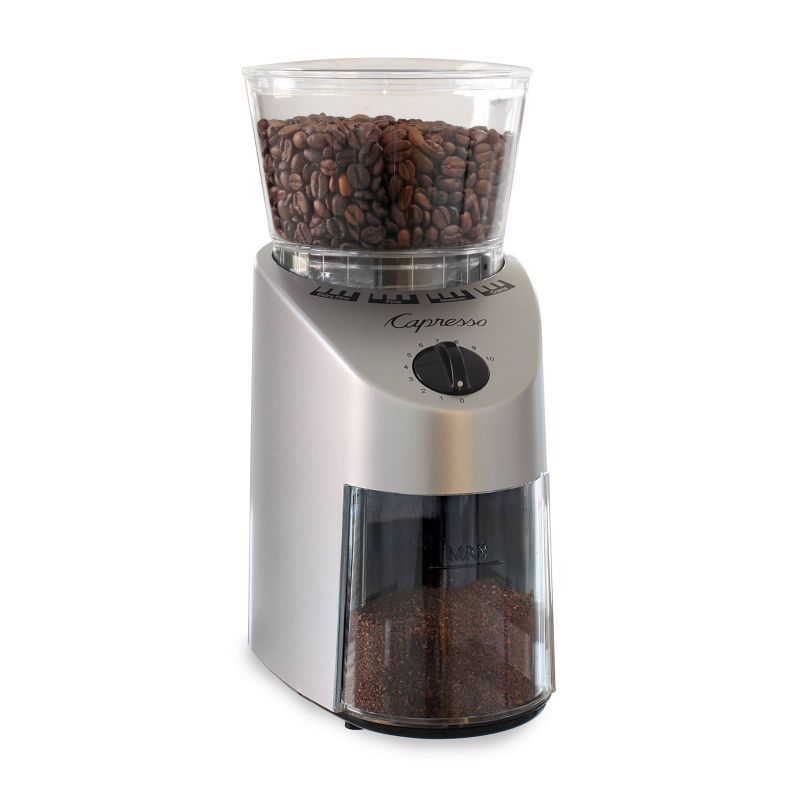 Capresso Silver Stainless Steel Electric Burr Coffee Grinder