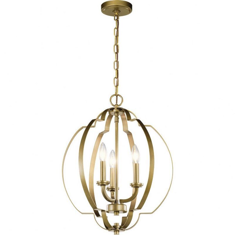 Contemporary Classic 3-Light Brass Pendant with Black Finish