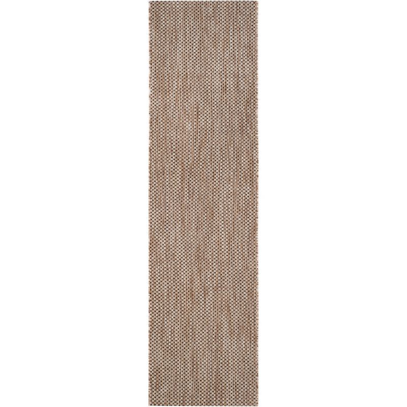 Safavieh Courtyard 2'3" x 8' Natural & Black Indoor/Outdoor Runner Rug