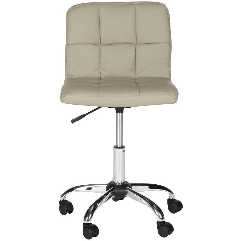 Brunner Gray Faux Leather Swivel Task Chair with Chrome Base