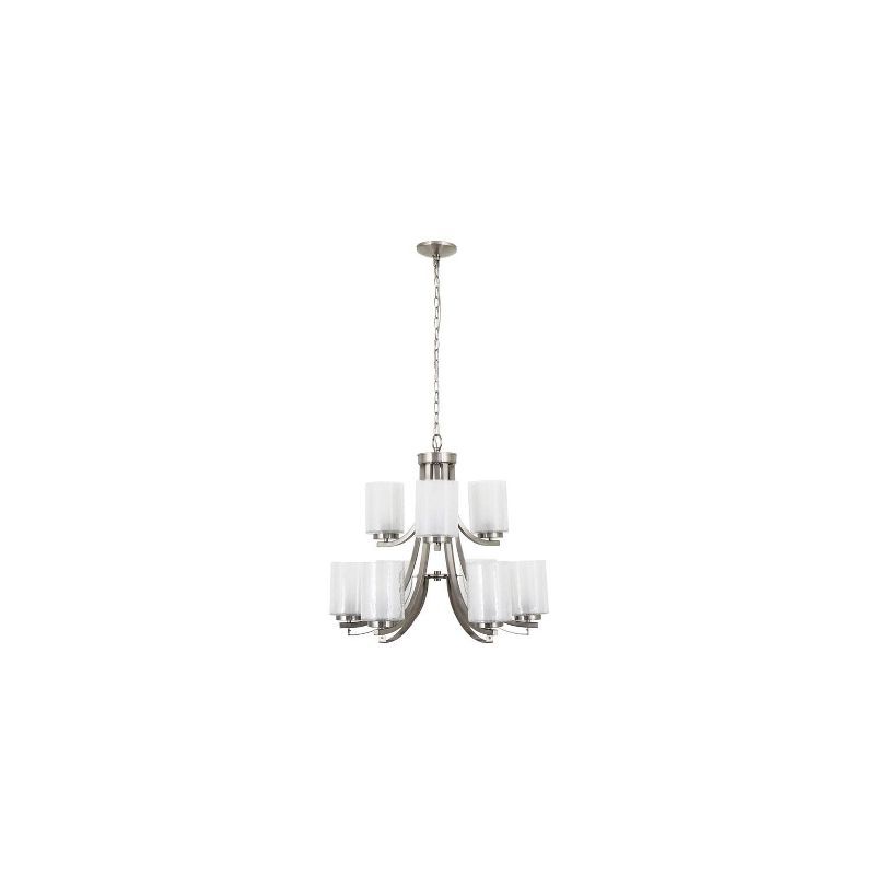 Modern Classic Satin Nickel Nine Light Chandelier