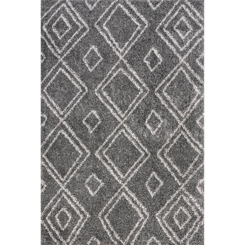 Handmade Gray Synthetic 8' x 10' Easy-Care Shag Rug