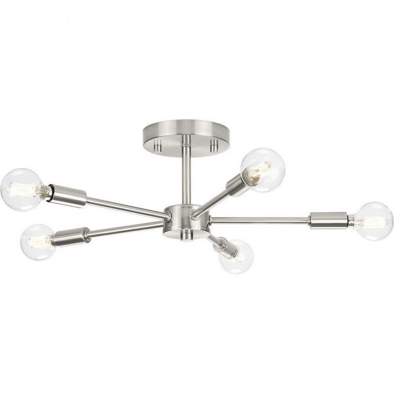 Delayne 16'' Brushed Nickel 5-Light Semi-Flush Mount