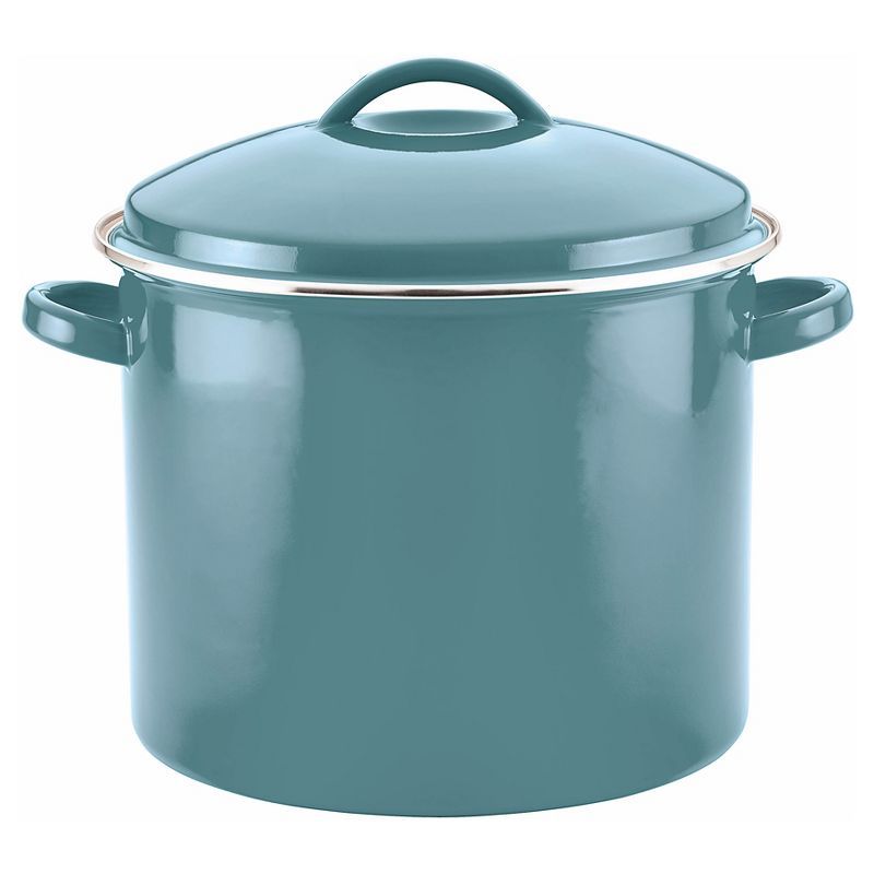 Aqua Blue 16-Quart Enamel on Steel Stockpot with Lid