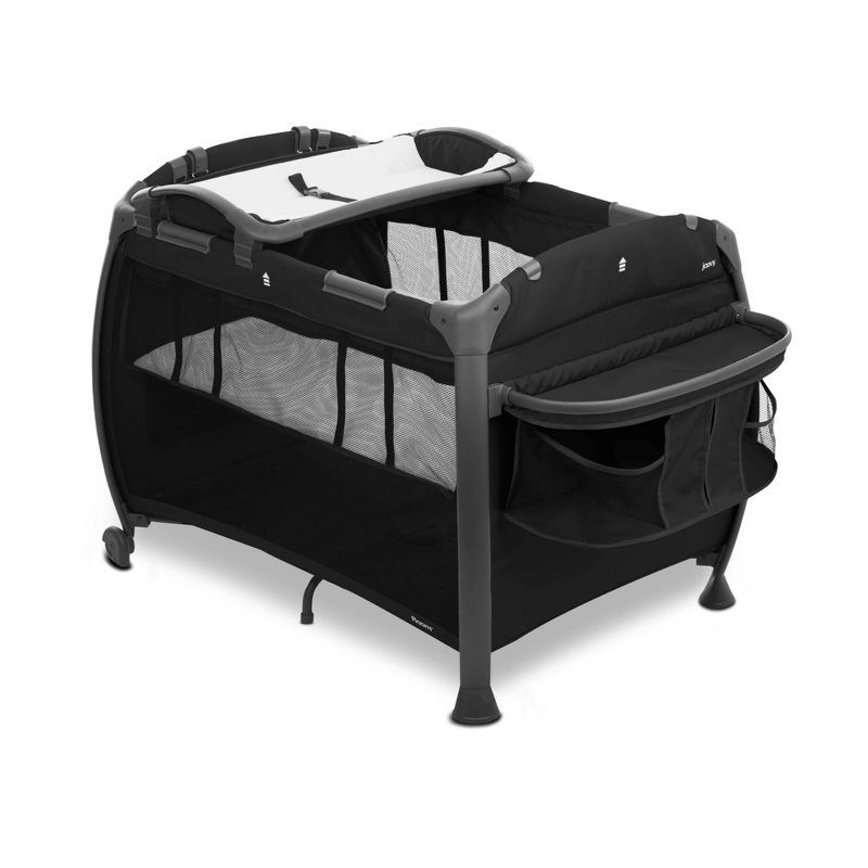 Black Portable Nursery Center with Bassinet and Changing Station