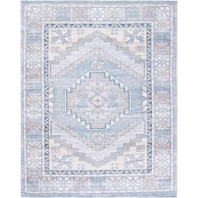 Mod Boho Grey & Ivory Oriental Wool Blend 5' x 8' Area Rug