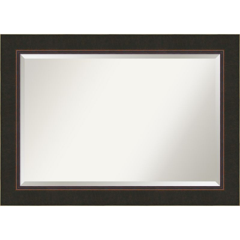 Milano Bronze Beveled Wood Bathroom Vanity Mirror