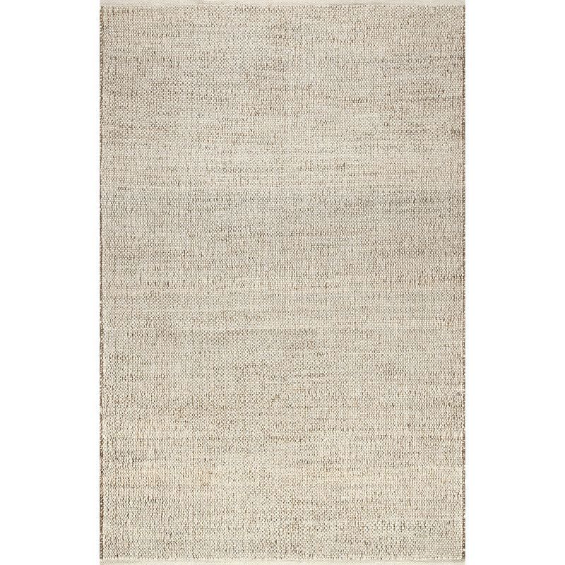 Elfriede Natural Jute-Cotton Blend 2x3 Handwoven Area Rug