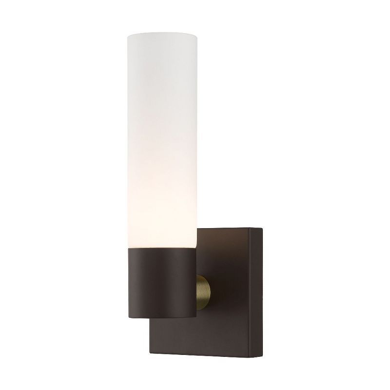 Aero Cylinder Sconce in Antique Brass and Bronze Finish