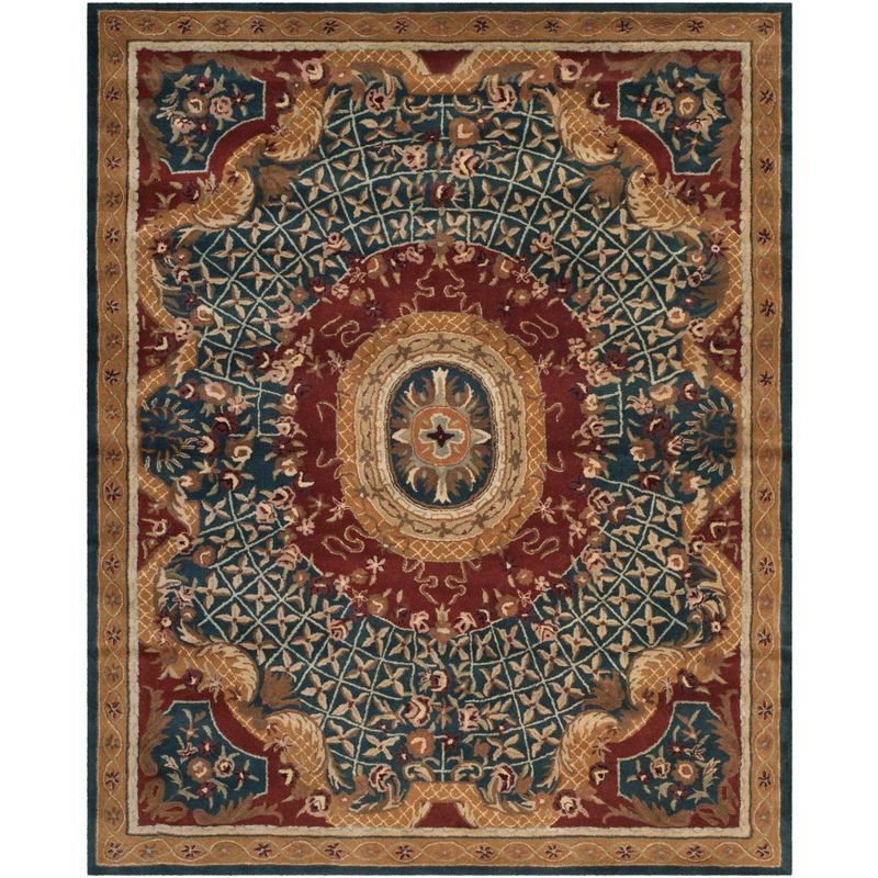 Multicolor Hand-Tufted Wool Persian-Inspired Area Rug 7'6" x 9'6"