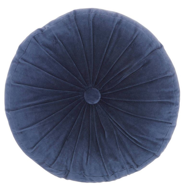 Velvety Navy Ruched 16" Square Floor Pillow Set - Elegance for Home