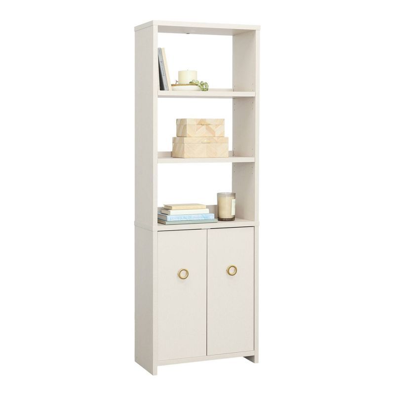 Dove Linen 70" Adjustable Bookcase with Doors