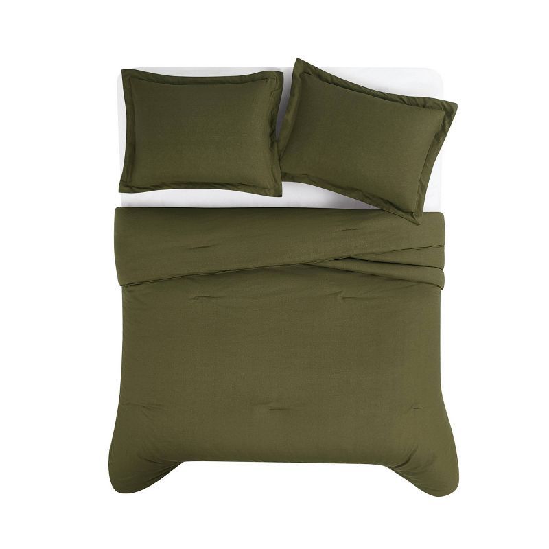 Organic Moss Green Full Down Alternative Microfiber Comforter Set